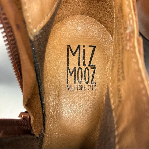 MIZ MOOZ Sz 37 Drew Leather Stacked  2.5” Heel Made in Portugal Ankle Booties - Picture 11 of 11